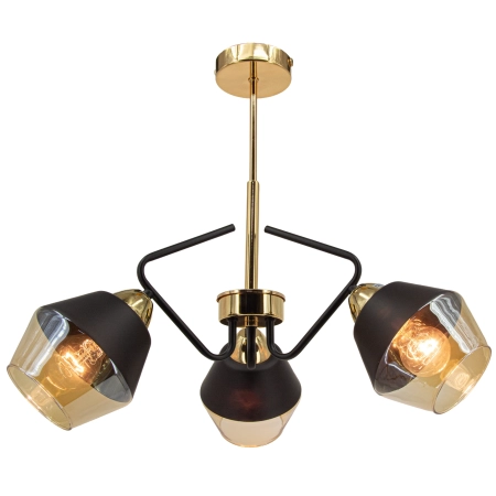 Lampa wisząca metalowa czarno-złota 3-punktowa 2237/3 z serii CLOVIS - Lampy Elem